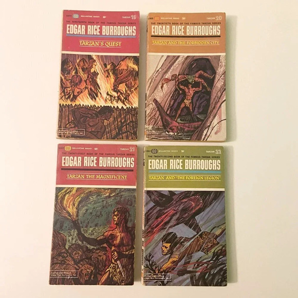 Vtg 60s Mix Lot of 20 Famous Tarzan Series Edgar Rice Burroughs Ballantine Books - Picture 15 of 16